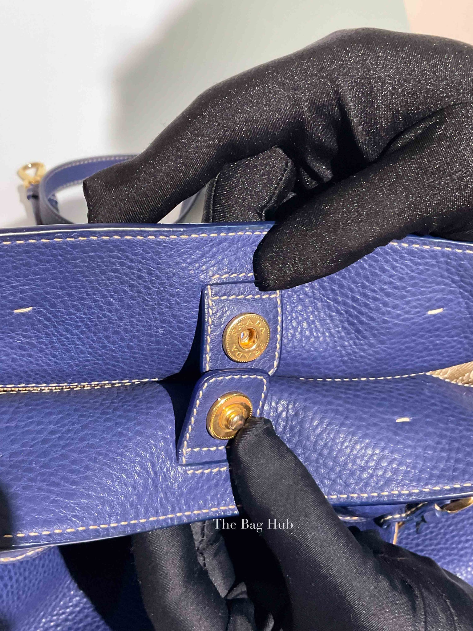 Prada Inchiostro Vitello Daino Large Tote Bag BN1713