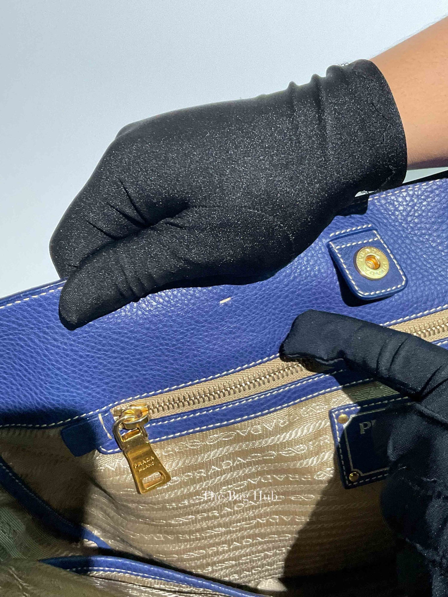 Prada Inchiostro Vitello Daino Large Tote Bag BN1713