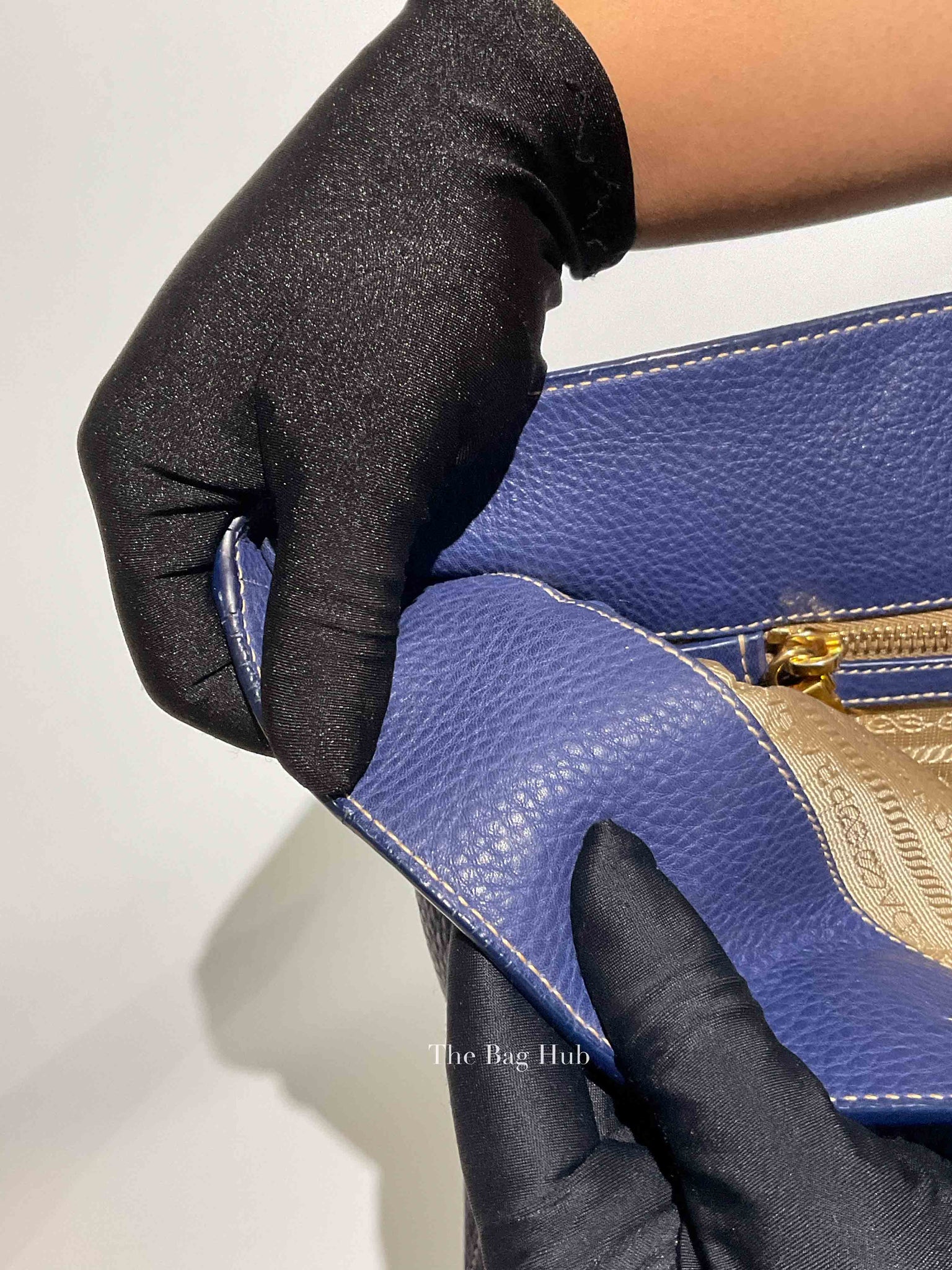 Prada Inchiostro Vitello Daino Large Tote Bag BN1713