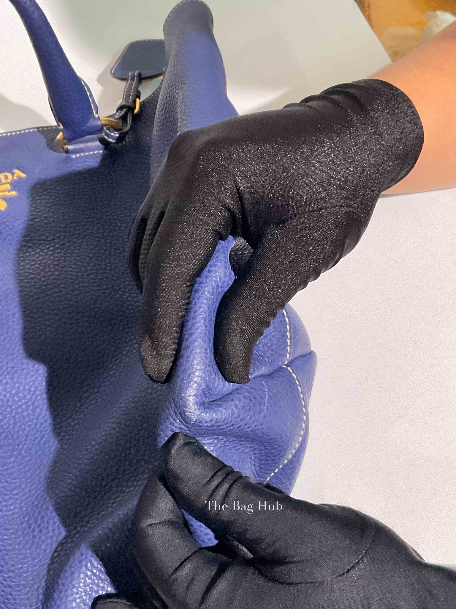 Prada Inchiostro Vitello Daino Large Tote Bag BN1713