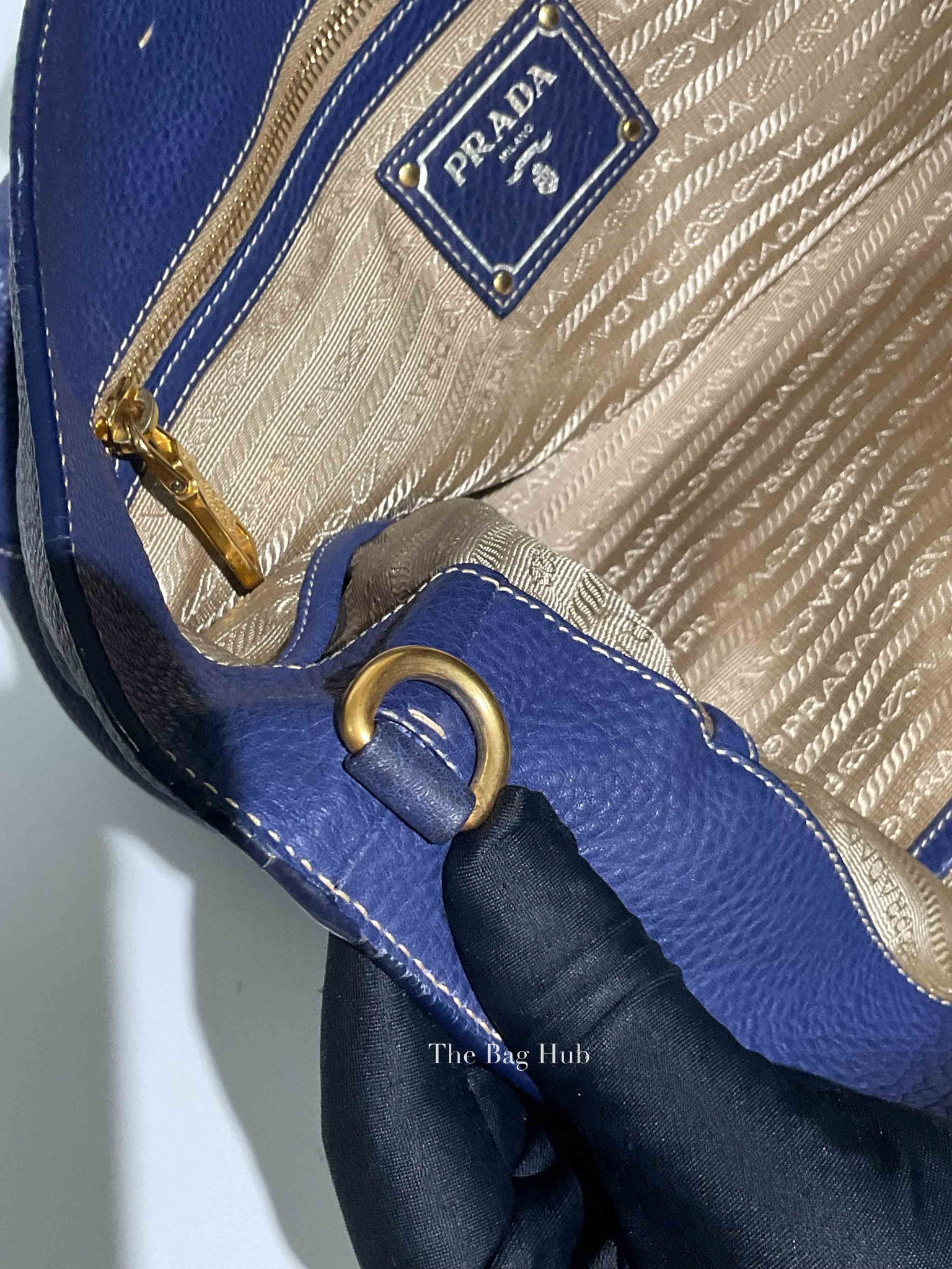 Prada Inchiostro Vitello Daino Large Tote Bag BN1713
