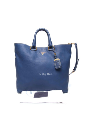 Prada Inchiostro Vitello Daino Large Tote Bag BN1713