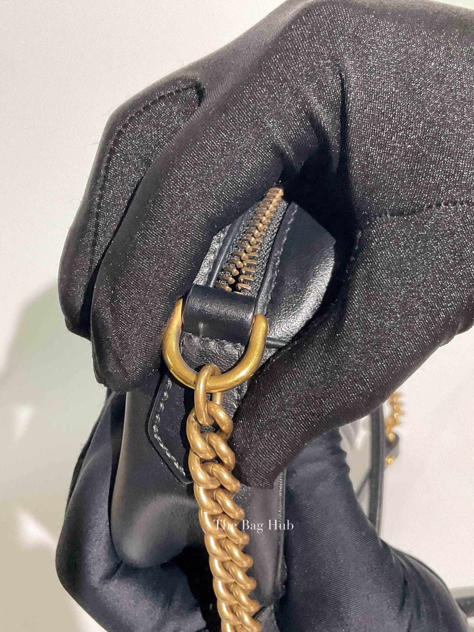 Gucci Black Leather GG Marmont Mini Camera Bag
