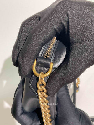 Gucci Black Leather GG Marmont Mini Camera Bag