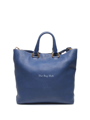 Prada Inchiostro Vitello Daino Large Tote Bag BN1713