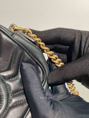 Gucci Black Leather GG Marmont Mini Camera Bag