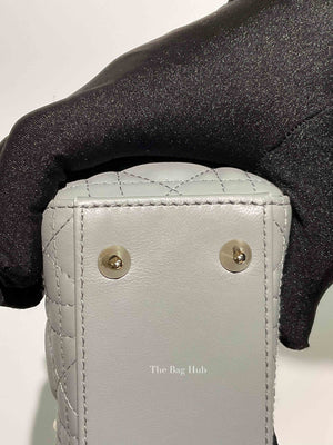 Christian Dior Stone Gray Cannage Lambskin My ABCDior Lady Dior Small Bag