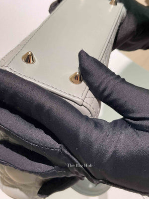 Christian Dior Stone Gray Cannage Lambskin My ABCDior Lady Dior Small Bag