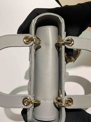 Christian Dior Stone Gray Cannage Lambskin My ABCDior Lady Dior Small Bag