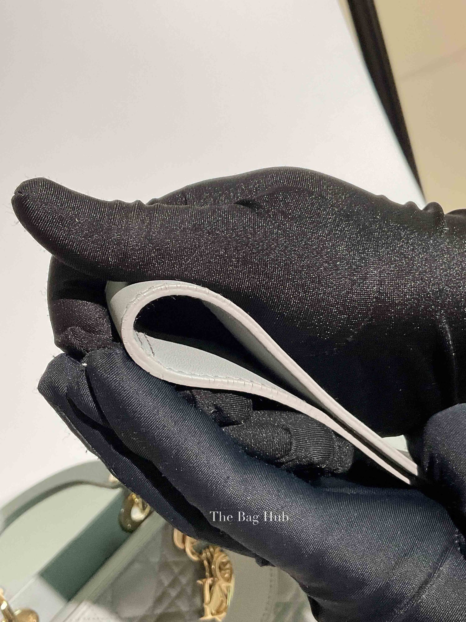 Christian Dior Stone Gray Cannage Lambskin My ABCDior Lady Dior Small Bag
