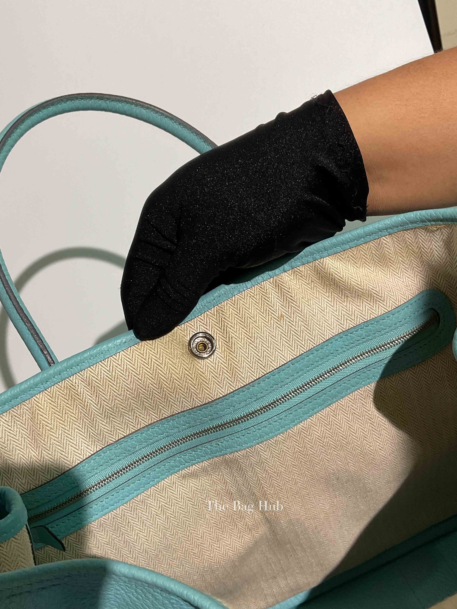 Hermes Bleu Atoll Vache Country Garden Party 36 Bag