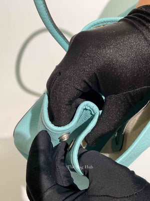 Hermes Bleu Atoll Vache Country Garden Party 36 Bag