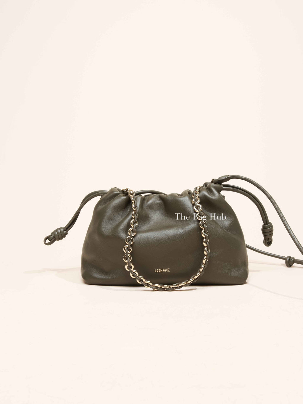 Loewe Dark Khaki Nappa Calfskin Medium Flamenco Bag