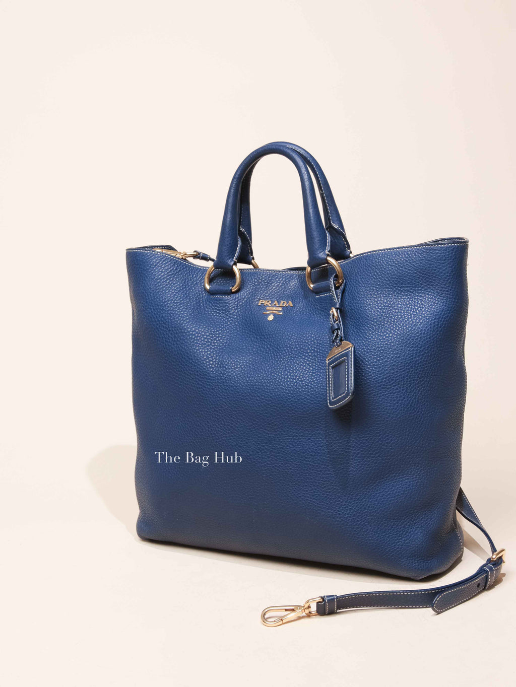 Prada Inchiostro Vitello Daino Large Tote Bag BN1713