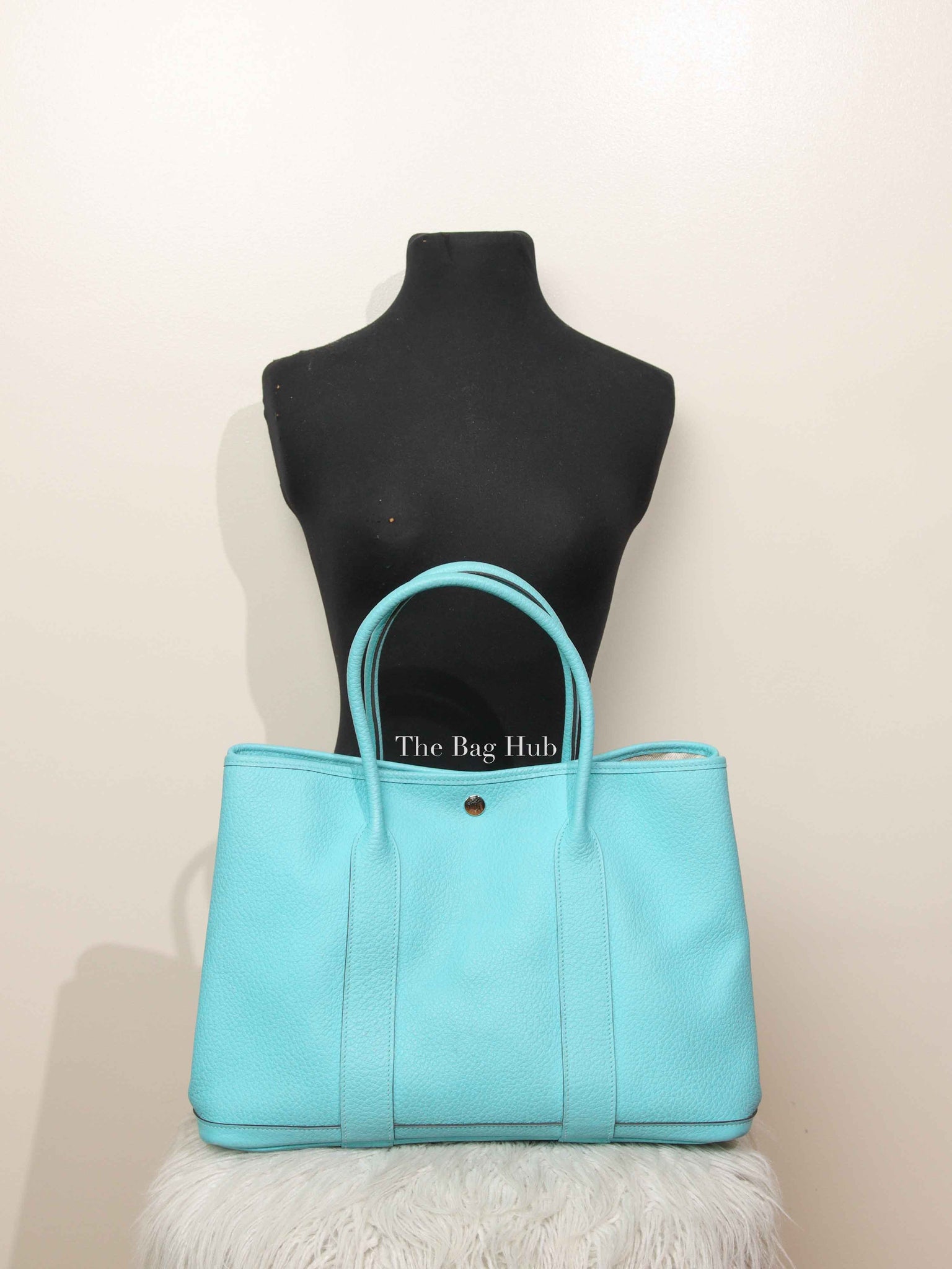 Hermes Bleu Atoll Vache Country Garden Party 36 Bag
