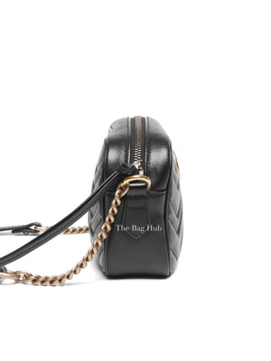 Gucci Black Leather GG Marmont Mini Camera Bag