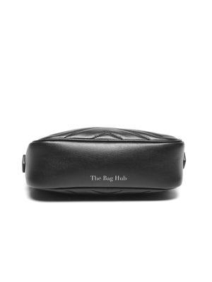 Gucci Black Leather GG Marmont Mini Camera Bag