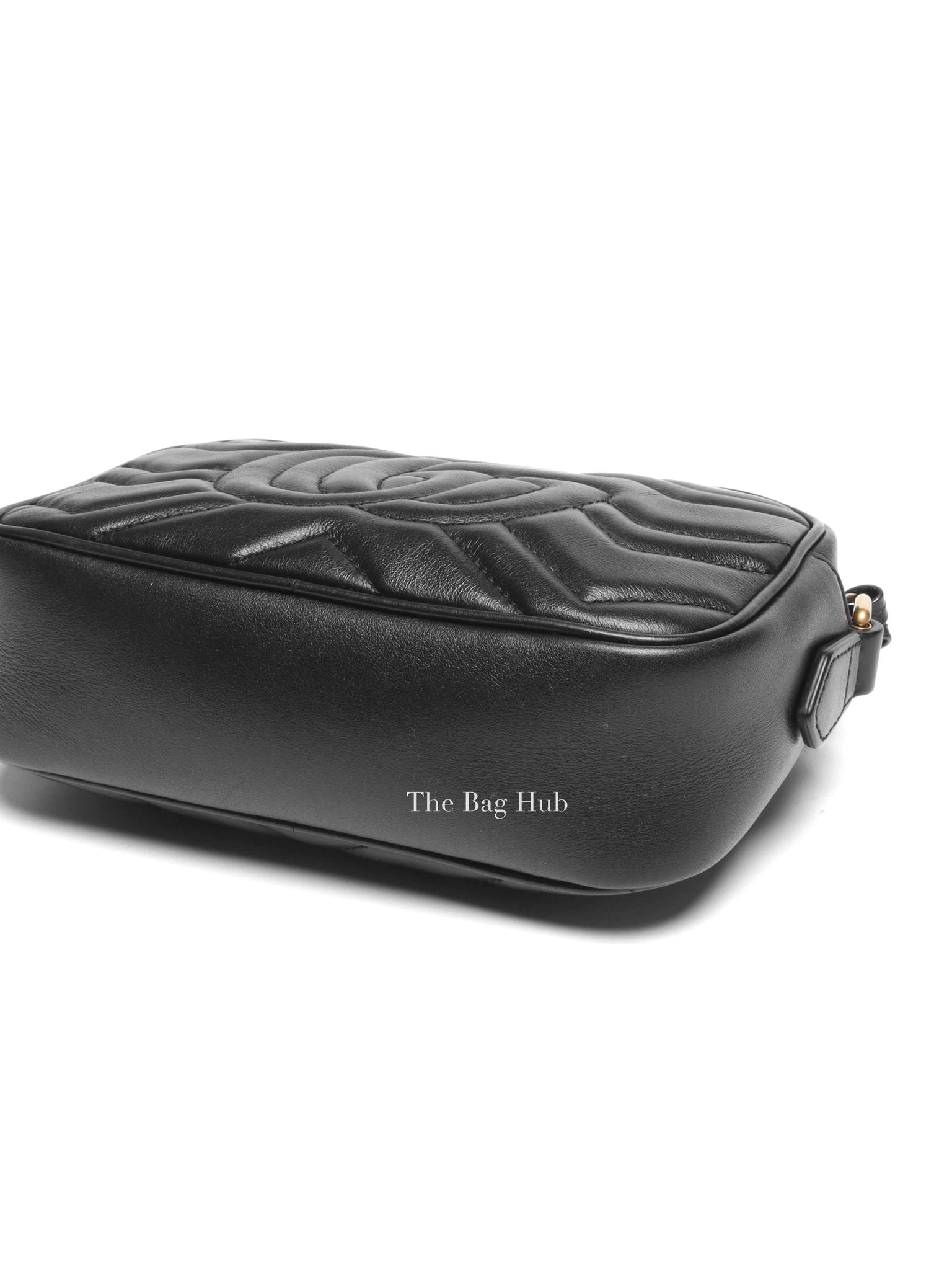 Gucci Black Leather GG Marmont Mini Camera Bag