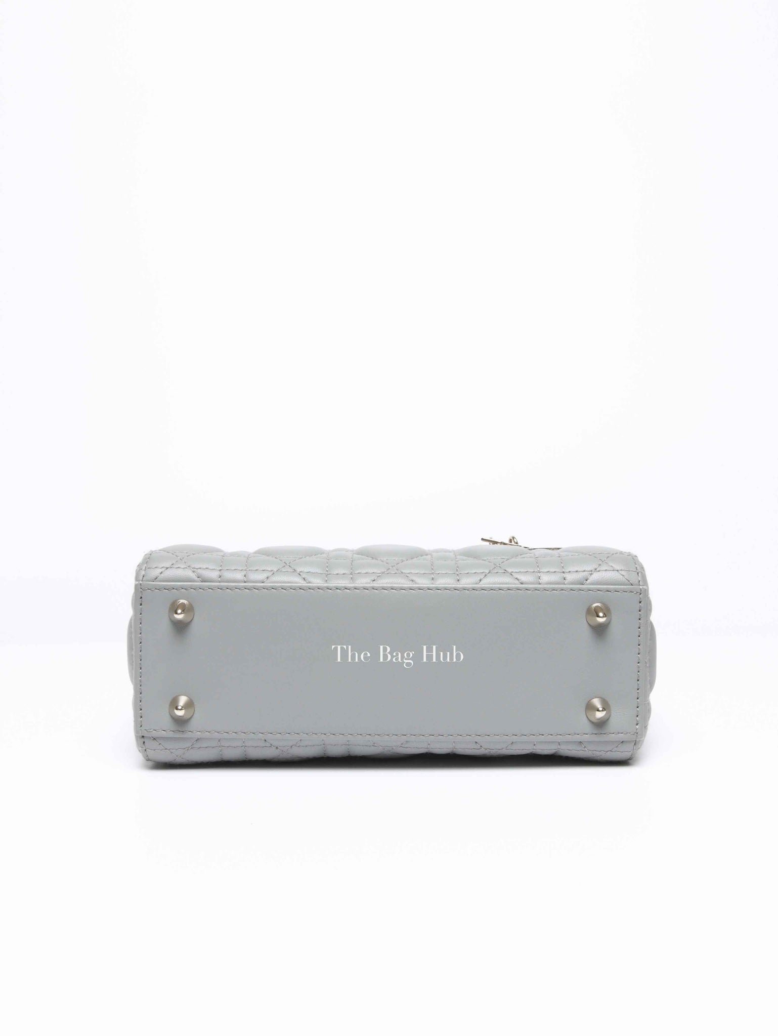 Christian Dior Stone Gray Cannage Lambskin My ABCDior Lady Dior Small Bag