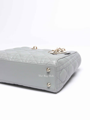 Christian Dior Stone Gray Cannage Lambskin My ABCDior Lady Dior Small Bag