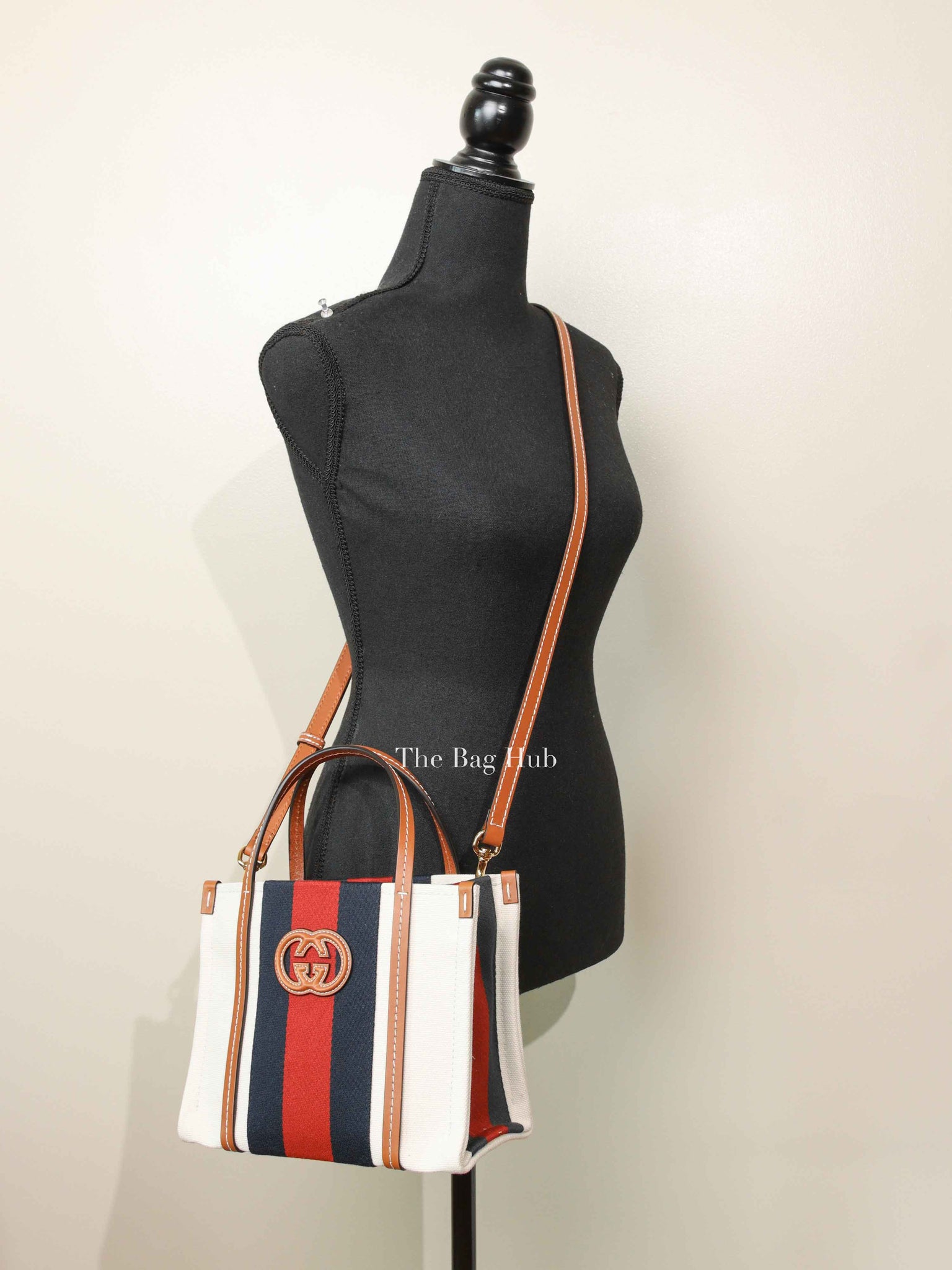 Gucci Beige/Multicolor Canvas Small Interlocking G Tote and Shoulder Bag