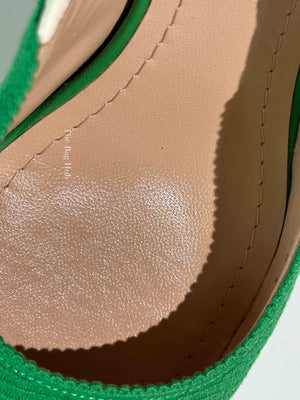 Dior Green Canvas J'adior Slingback 65mm Pumps Size 36.5