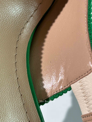 Dior Green Canvas J'adior Slingback 65mm Pumps Size 36.5