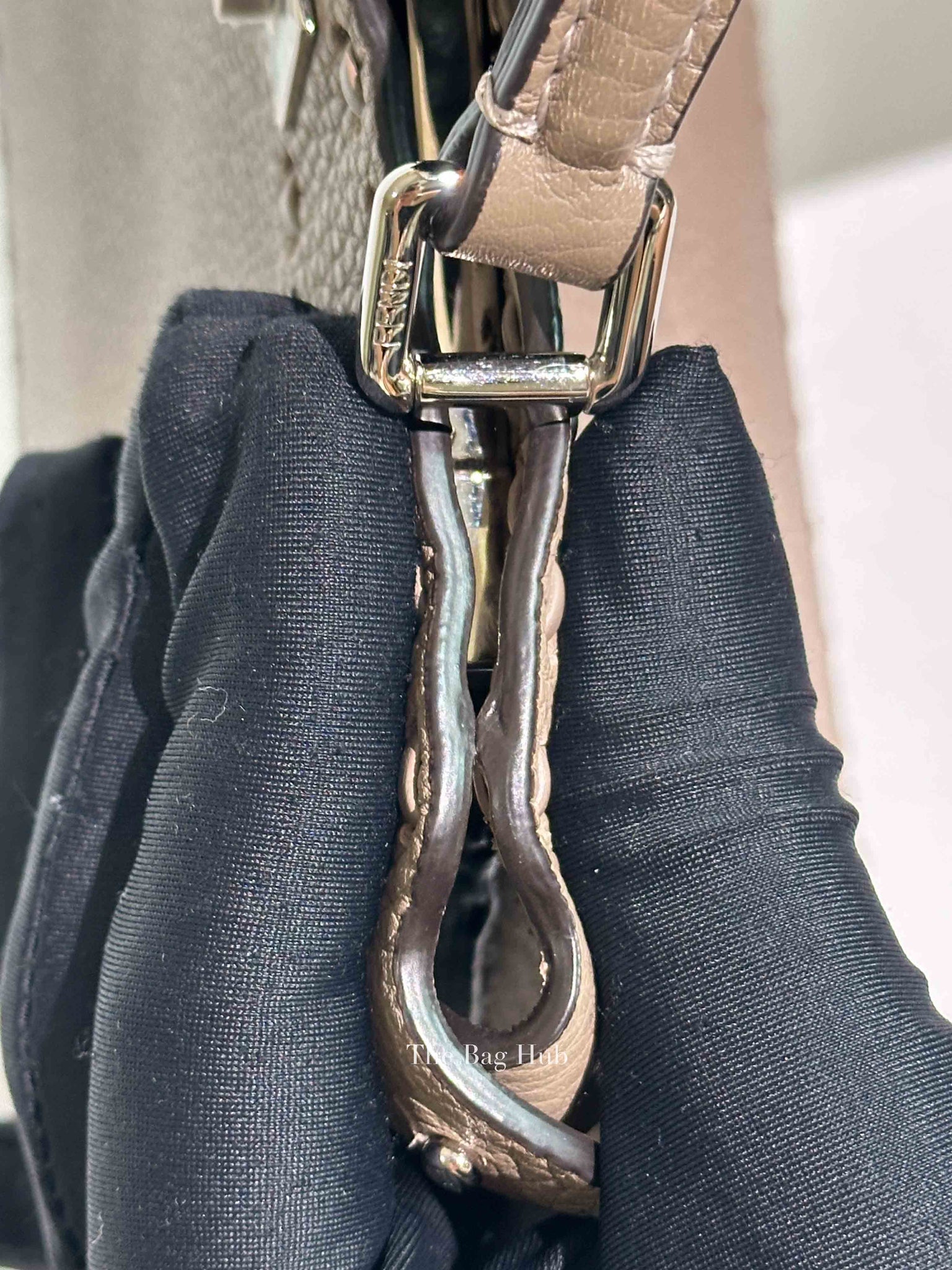 Fendi Dove Grey Leather Peekaboo Mini Bag