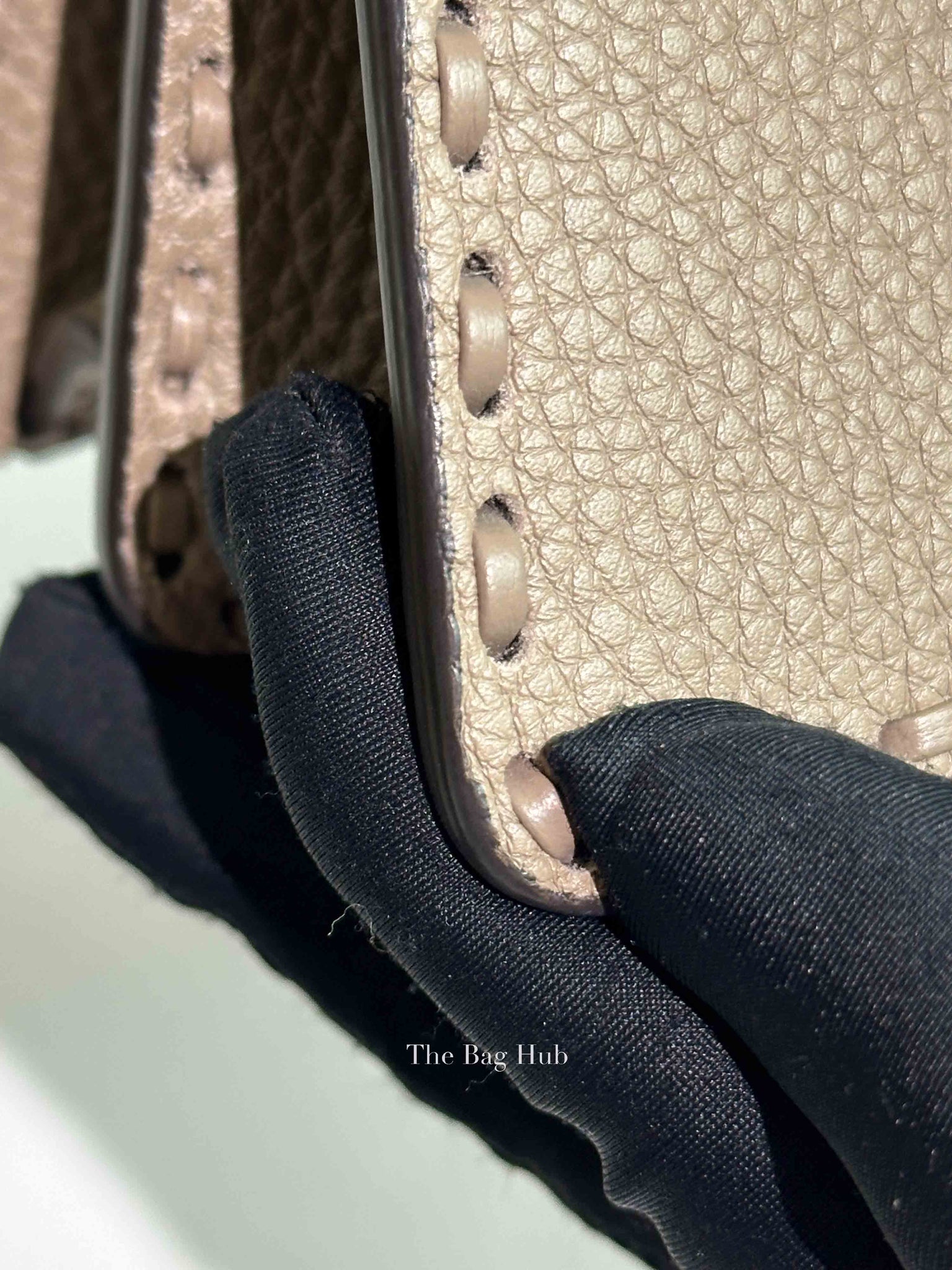 Fendi Dove Grey Leather Peekaboo Mini Bag