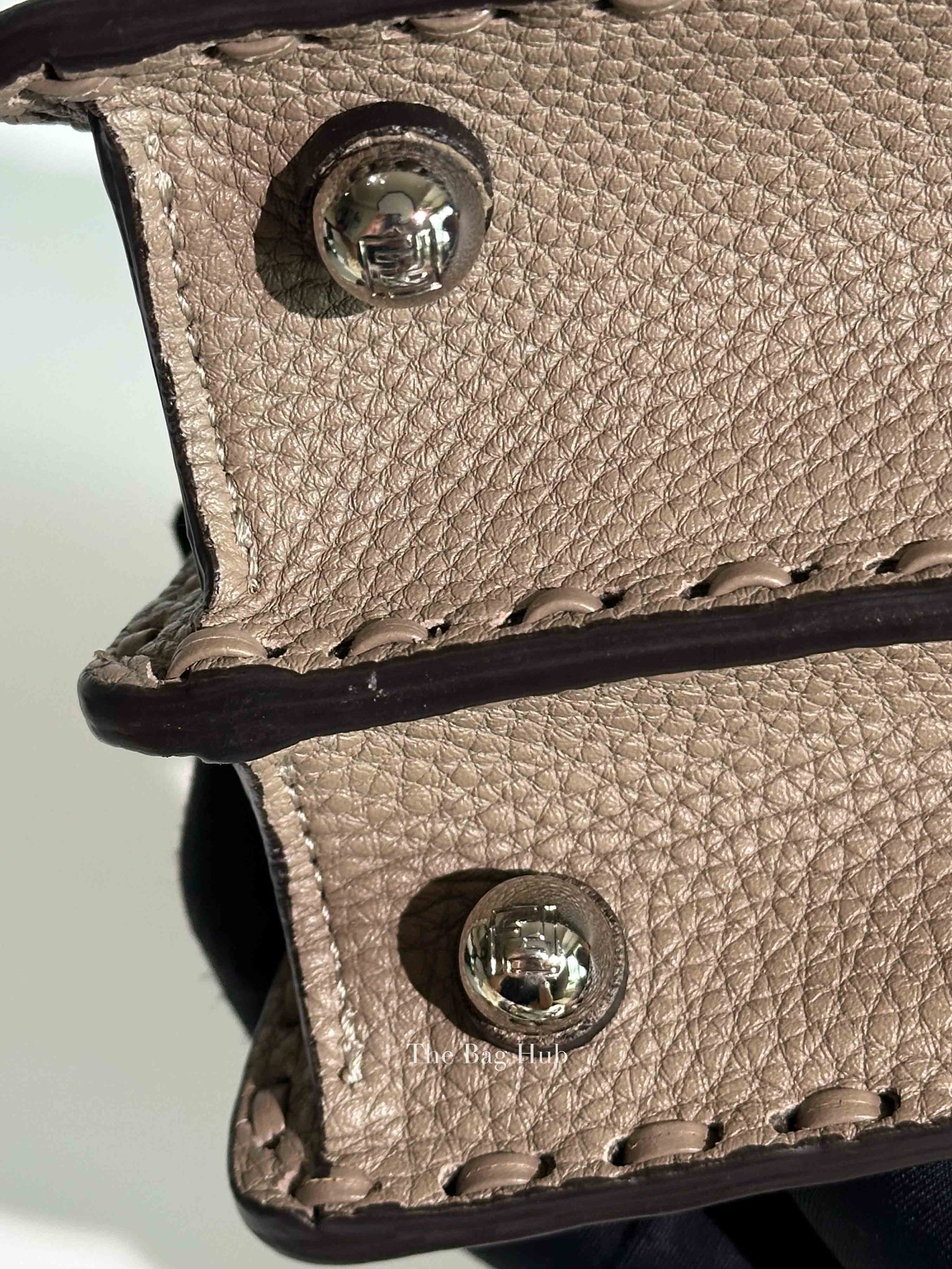Fendi Dove Grey Leather Peekaboo Mini Bag