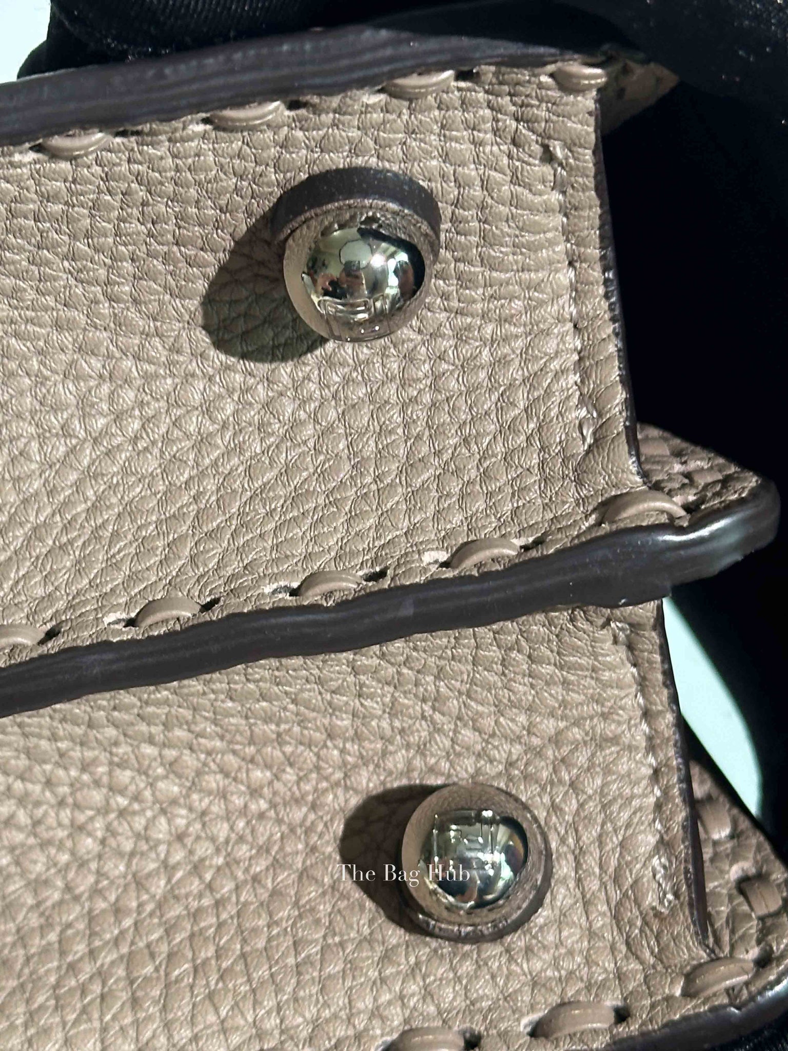 Fendi Dove Grey Leather Peekaboo Mini Bag