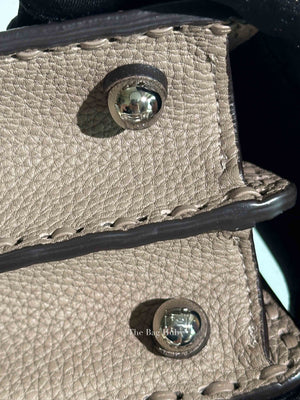 Fendi Dove Grey Leather Peekaboo Mini Bag