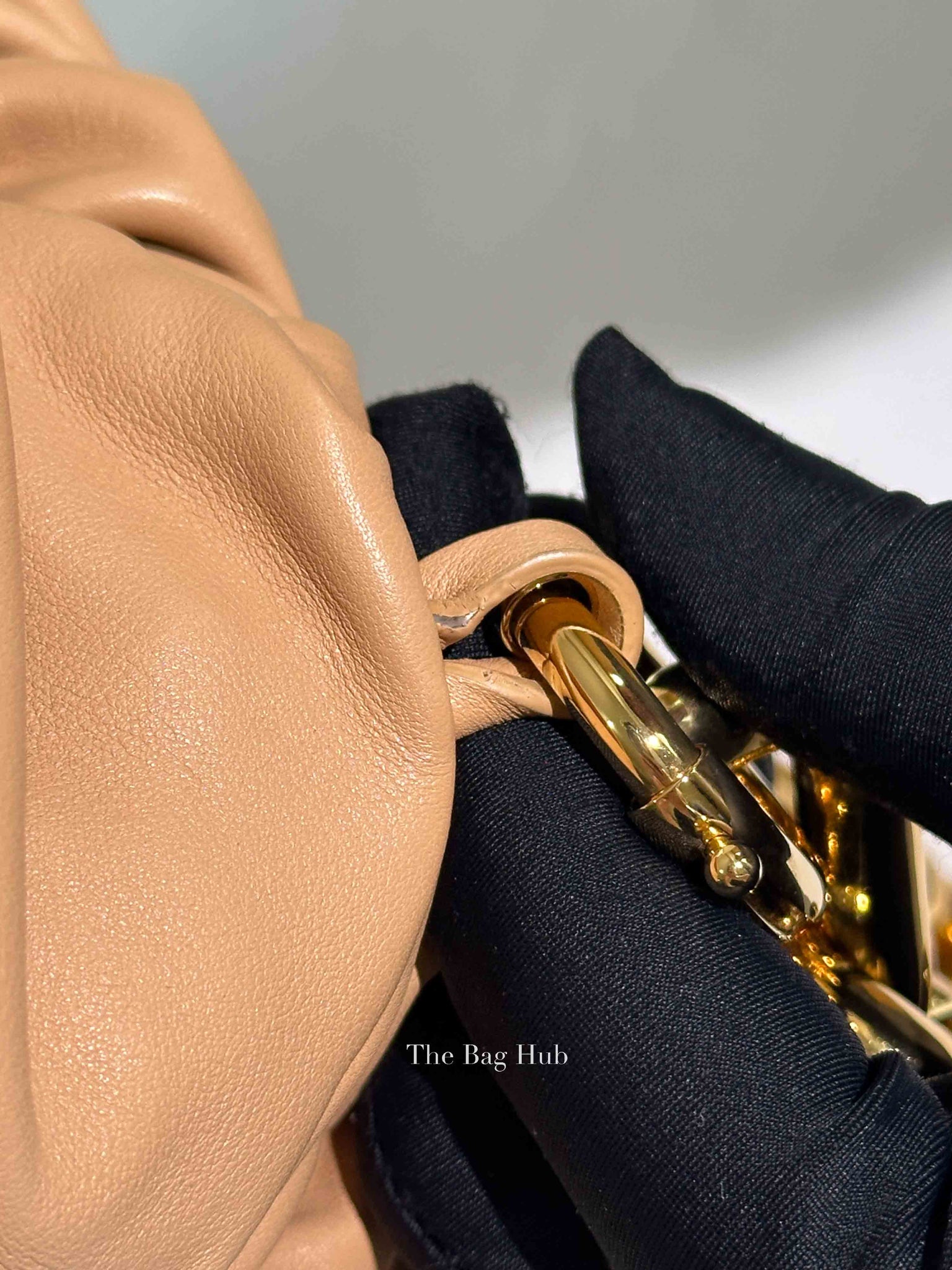 Bottega Veneta Almond Calfskin Teen Chain Pouch Bag