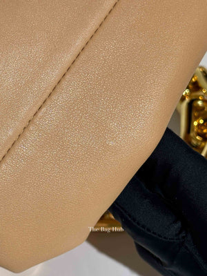 Bottega Veneta Almond Calfskin Teen Chain Pouch Bag