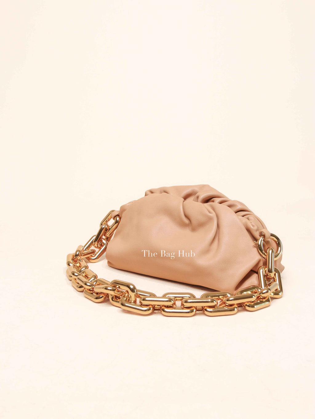 Bottega Veneta Almond Calfskin Teen Chain Pouch Bag