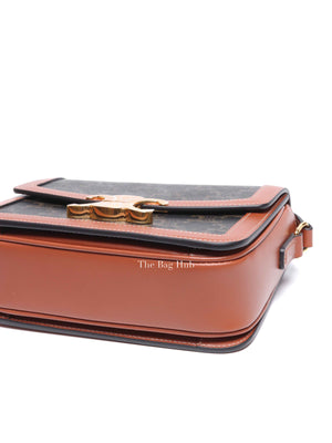 Celine Tan Canvas/Calfskin Teen Triomphe Shoulder Bag