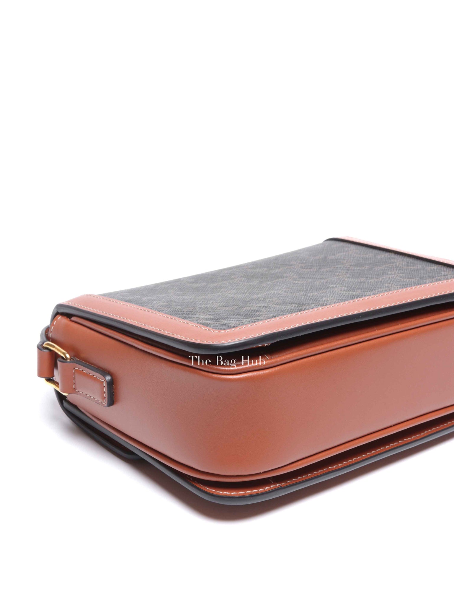 Celine Tan Canvas/Calfskin Teen Triomphe Shoulder Bag