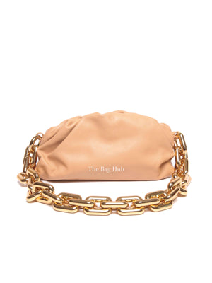 Bottega Veneta Almond Calfskin Teen Chain Pouch Bag