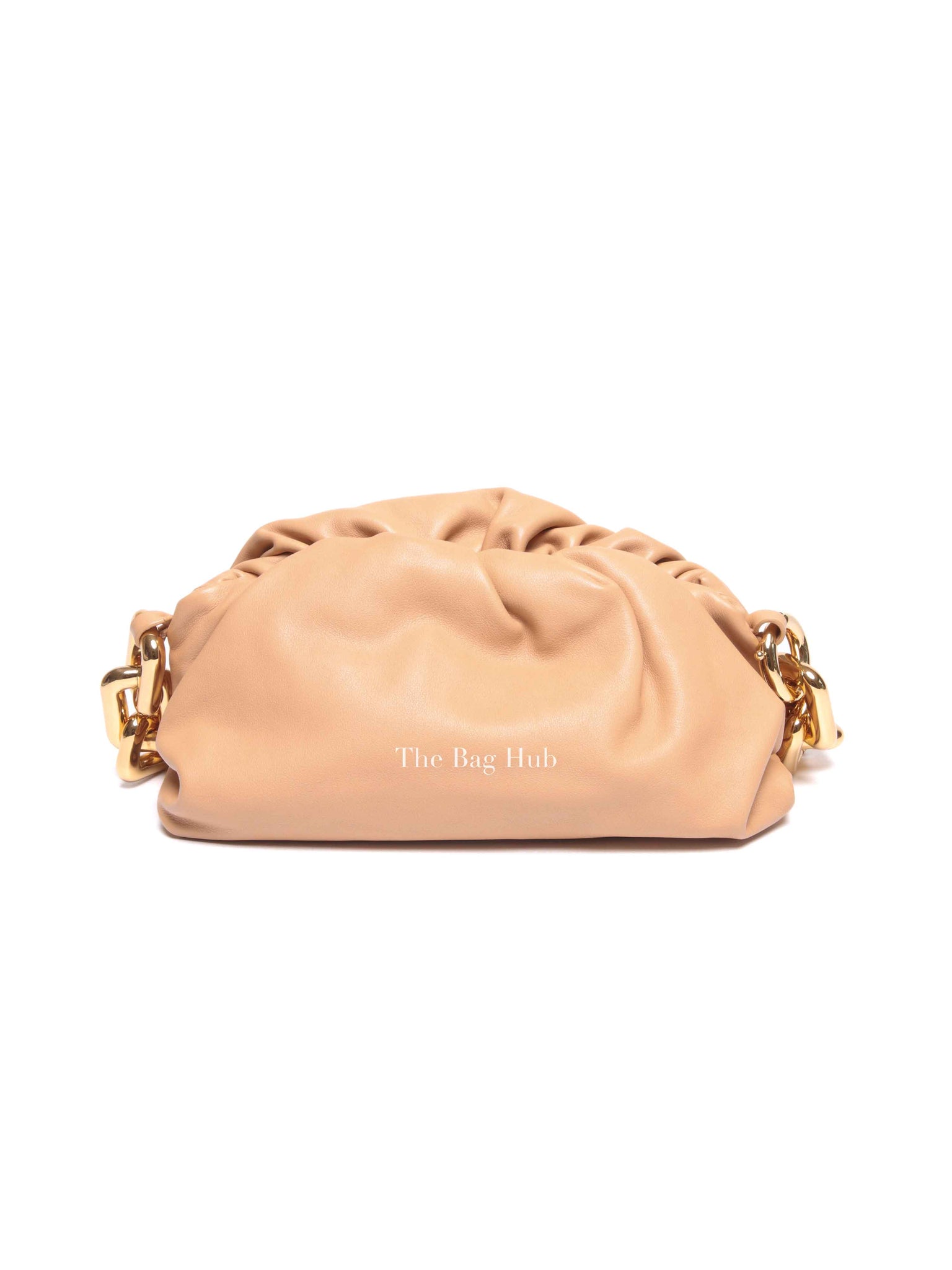 Bottega Veneta Almond Calfskin Teen Chain Pouch Bag