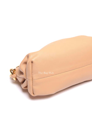 Bottega Veneta Almond Calfskin Teen Chain Pouch Bag
