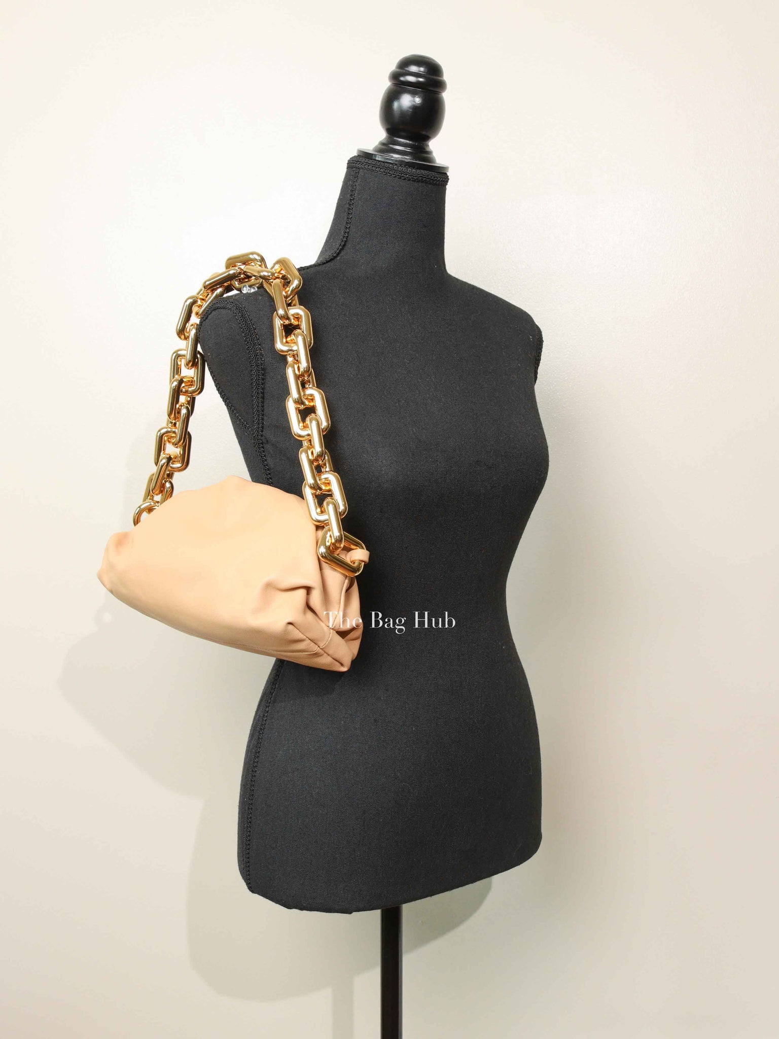 Bottega Veneta Almond Calfskin Teen Chain Pouch Bag