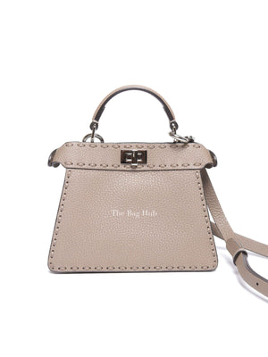 Fendi Dove Grey Leather Peekaboo Mini Bag