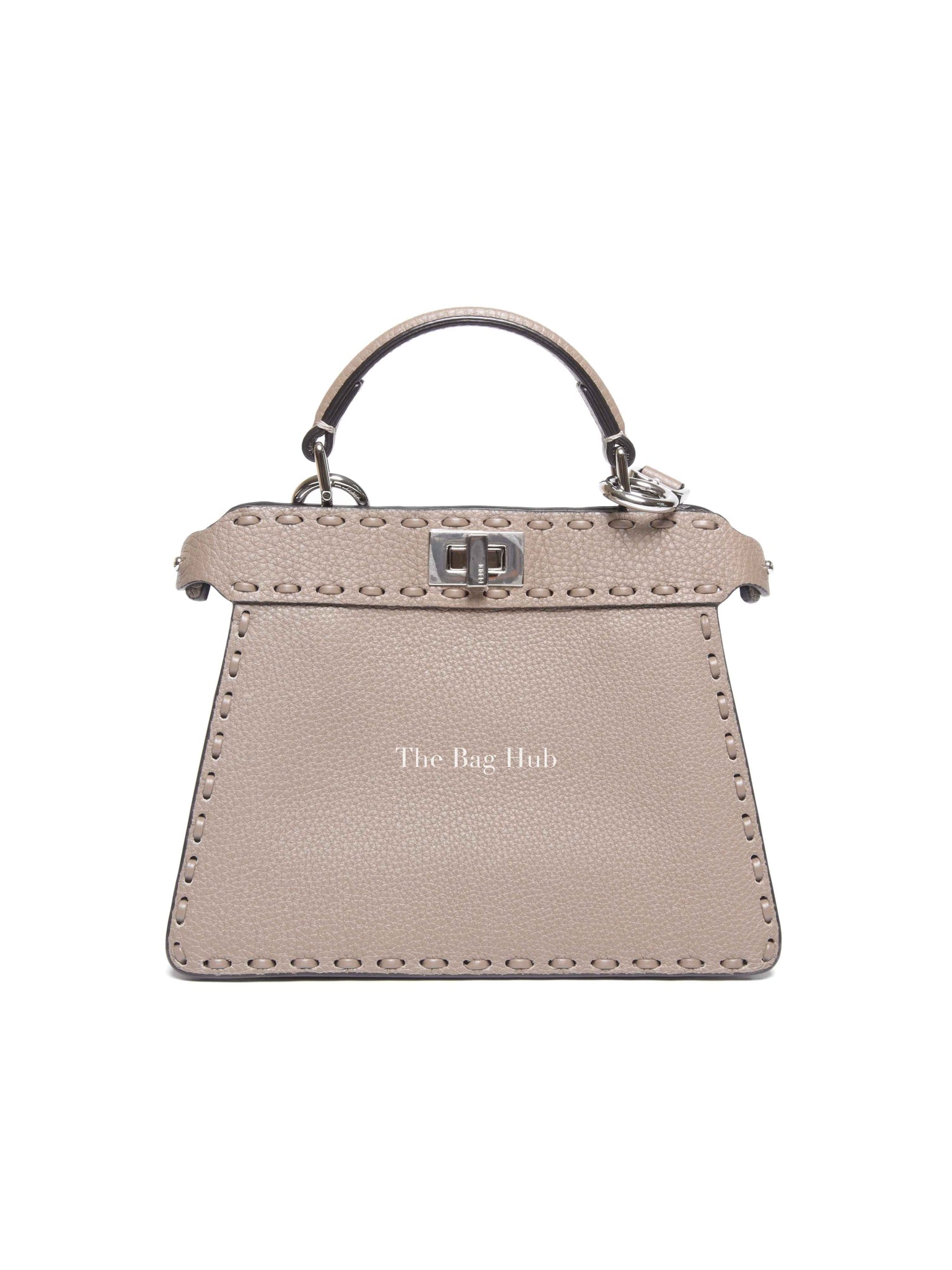 Fendi Dove Grey Leather Peekaboo Mini Bag