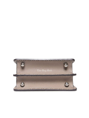 Fendi Dove Grey Leather Peekaboo Mini Bag
