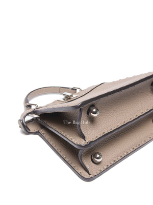 Fendi Dove Grey Leather Peekaboo Mini Bag