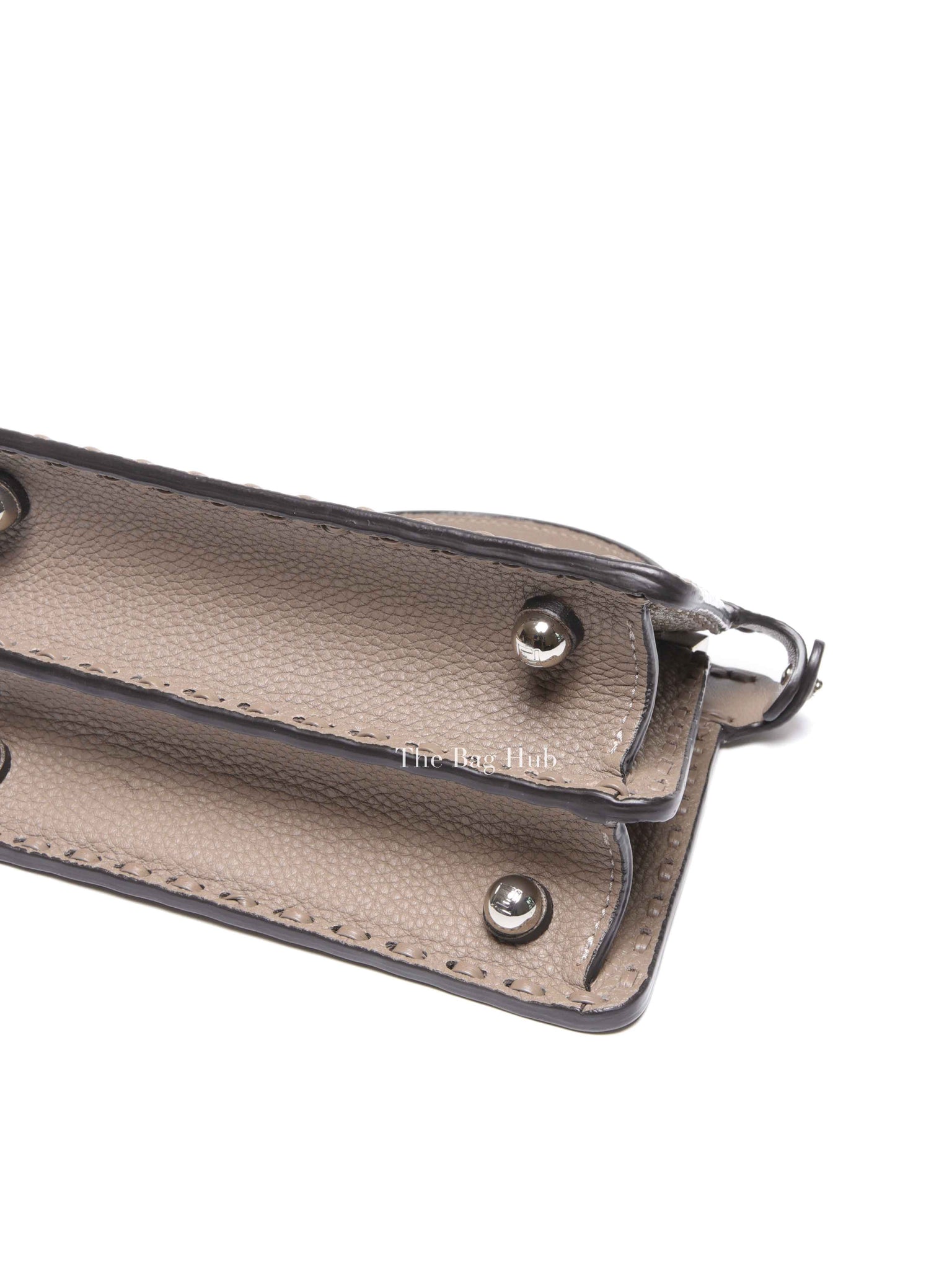 Fendi Dove Grey Leather Peekaboo Mini Bag