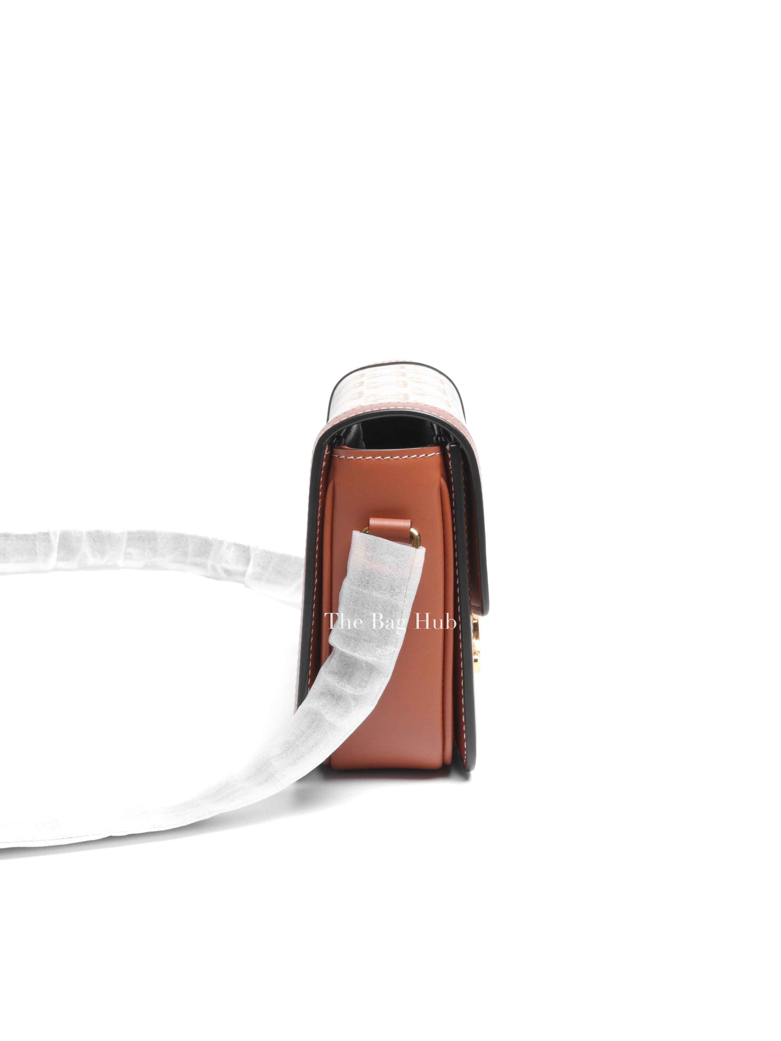 Celine White Canvas/Calfskin Teen Triomphe Crossbody Bag