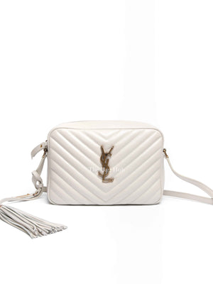 Saint Laurent Crema Soft Leather Quilted Camera Bag