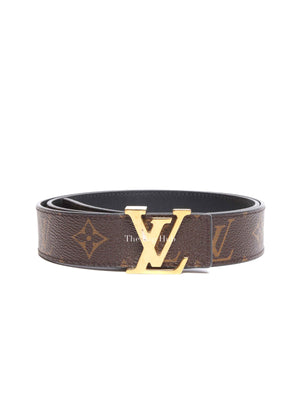 Louis Vuitton Brown Monogram Initiales 30mm Reversible Belt 80/32