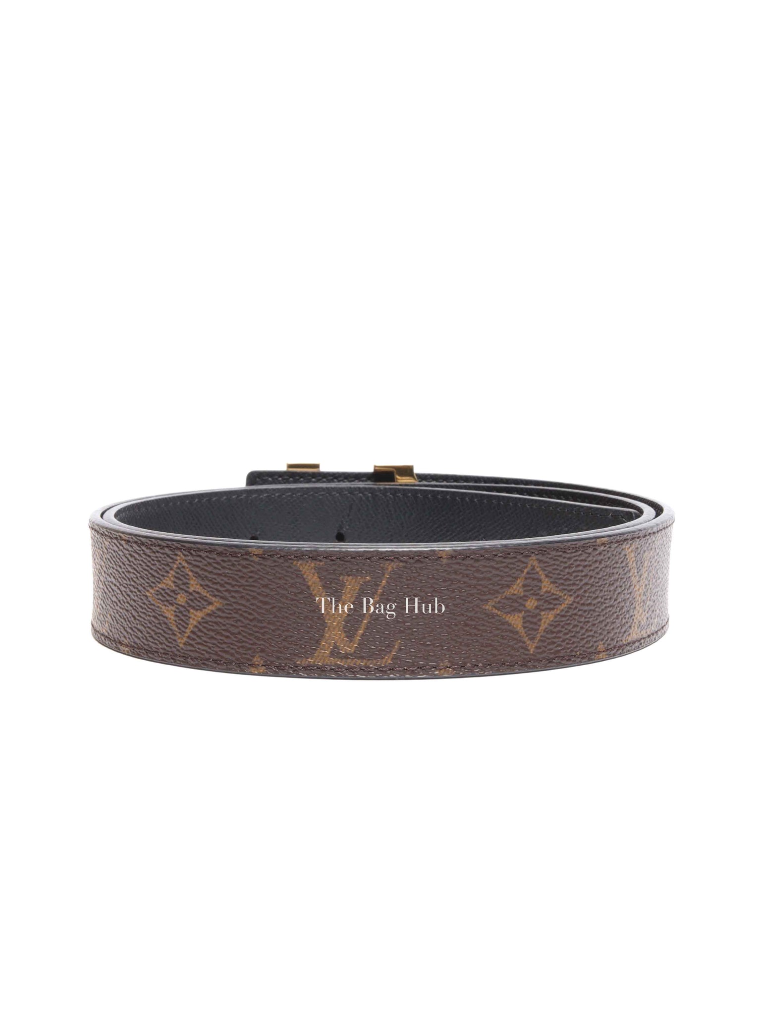 Louis Vuitton Brown Monogram Initiales 30mm Reversible Belt 80/32